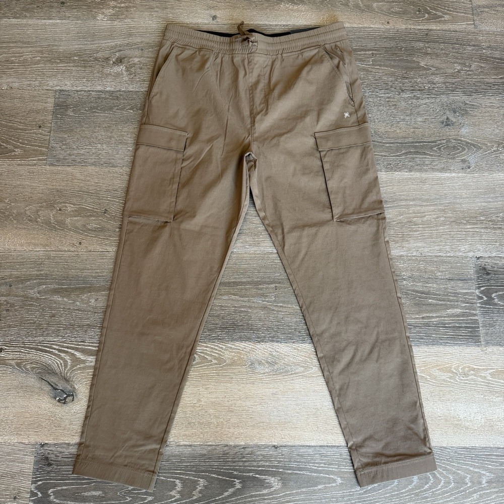Kenneth Cole Active Tech Jogger Ankle Zip Cargo Lightweight Khaki Size XL